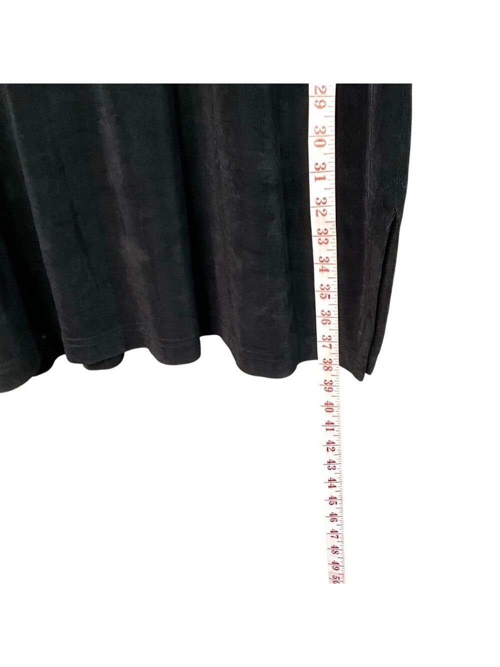 MARALLIS COLLECTION Jersey Knit Black Long Line Button Front Cardigan US Sz L - Picture 7 of 9